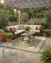 Patio Heritage Collection Area Rug -  Bower Rectangle Green  lifestyle 61