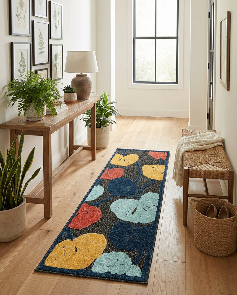Caribbean Terrace Collection Area Rug -  Grenada Runner Charcoal  lifestyle 85