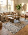 Coastal Manor Collection Area Rug -  Dunes Rectangle Dark Blue  lifestyle 10
