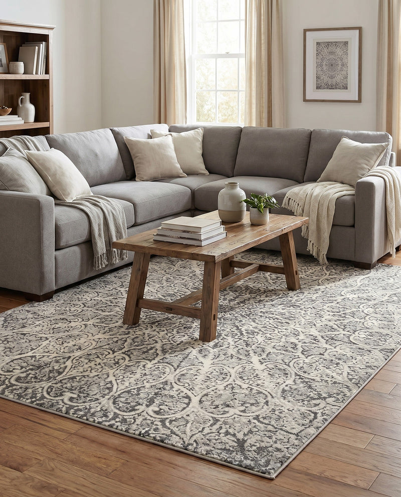 Riviera Elegance Collection Area Rug -  Eze Rectangle Dark Gray  lifestyle 47