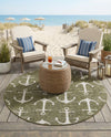 Seaside Haven Rugs Collection Area Rug - Sapphire (Green) Round Green  lifestyle 58