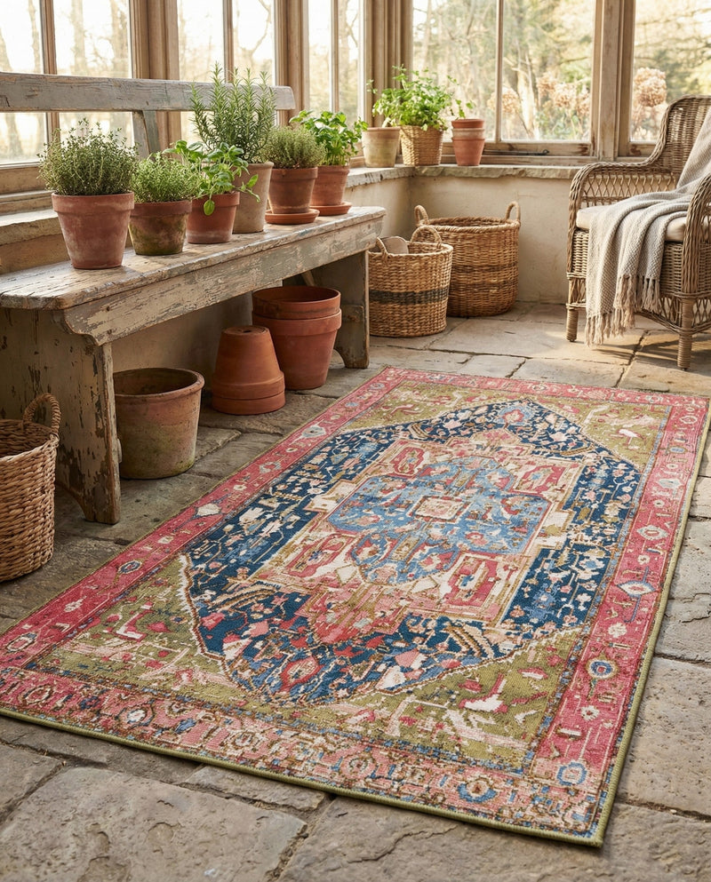 Patio Heritage Collection Area Rug -  Sanctuary Rectangle Multi  lifestyle 25
