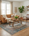 Seville Stripes Collection Area Rug - Cadiz (Blue) Rectangle Blue  lifestyle 17