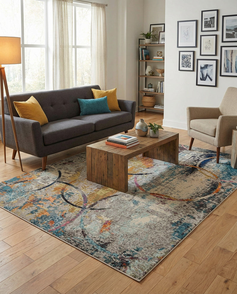 Chromatic Oasis Collection Area Rug -  Fresco Rectangle Multi  lifestyle 17