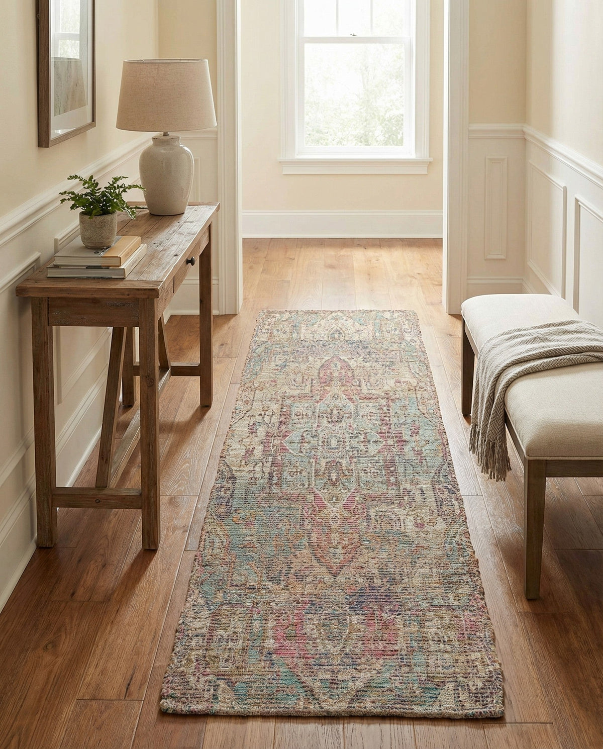 Savannah Threads Collection Area Rug -  Karoo Runner Antique Red and Blue  lifestyle 52