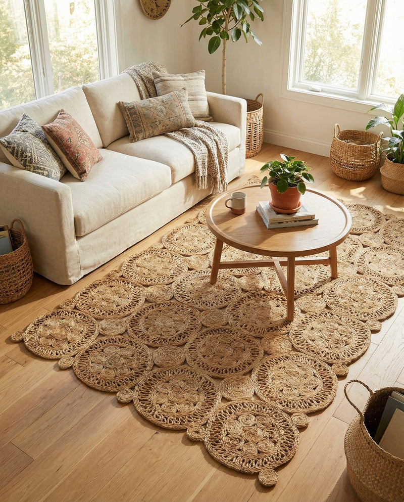 Woven Seaside Jute Collection Area Rug - Whittaker Rectangle Natural  lifestyle 16