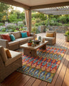Urban Terrace Collection Area Rug -  Compass Rectangle Multi  lifestyle 17