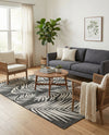 Seaside Blooms Collection Area Rug - Verdure (Charcoal) Rectangle Charcoal  lifestyle 14