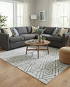 Garden Maze Retreat Collection Area Rug -  Topiarytrail Rectangle White  lifestyle 18
