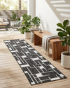 Urban Terrace Collection Area Rug -  Parkside Runner Black and White  lifestyle 52