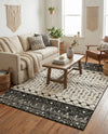 Mediterranean Lattice Collection Area Rug -  Casablanca (Black and White) Rectangle Black and White  lifestyle 13