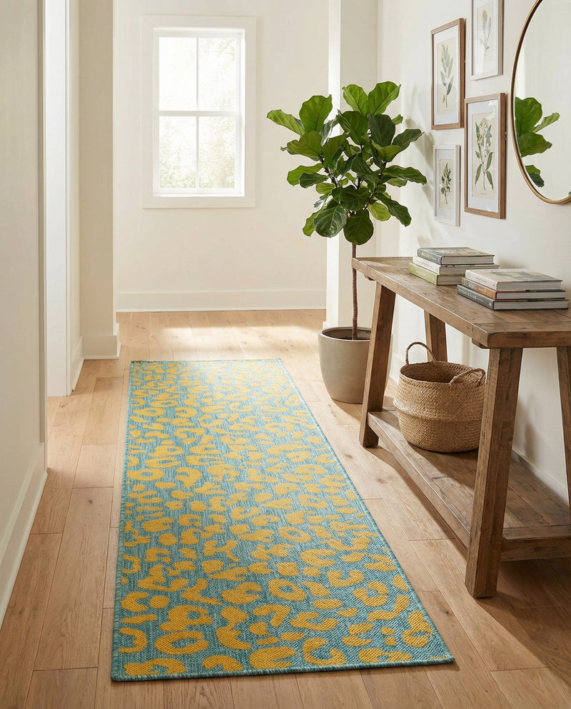 Savannah Escape Collection Area Rug -  Amazon (Blue Yellow) Runner Blue Yellow  lifestyle 57