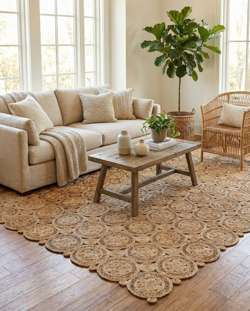 Woven Seaside Jute Collection Area Rug - Whittaker Rectangle Natural  lifestyle 8