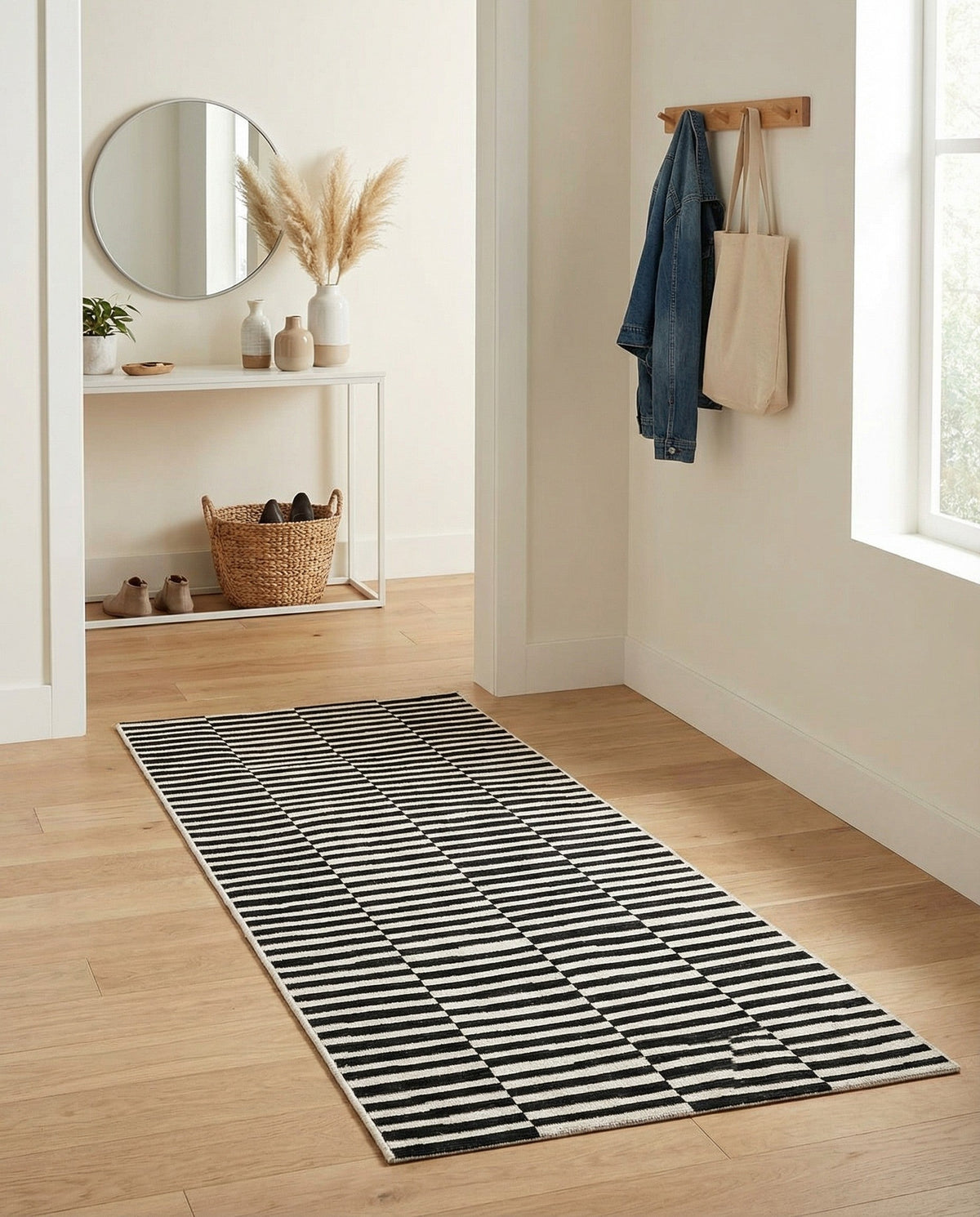 Soho Elegance Collection Area Rug -  Hudson (Black) Runner Black  lifestyle 75