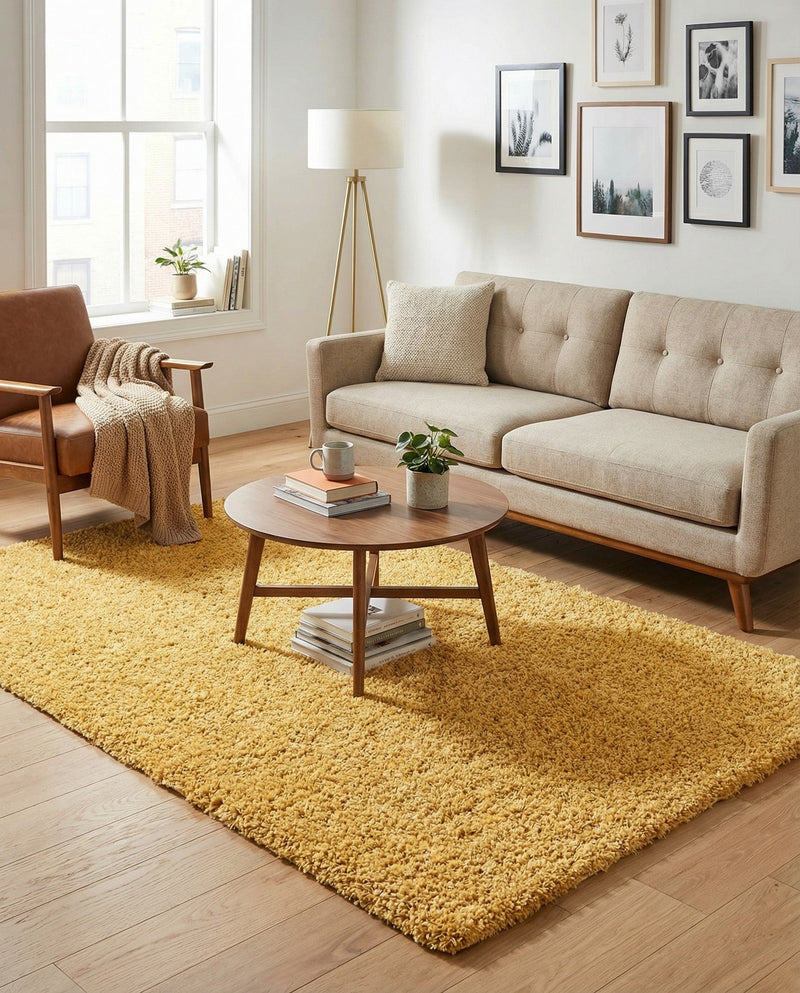 Alpine Plush Collection Area Rug - Verbier Rectangle Yellow  lifestyle 15