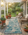 Urban Terrace Collection Area Rug -  Gazebo Runner Aqua Blue  lifestyle 56