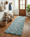 Berber Lattice Shag Collection Area Rug - Atlas (Light Blue) Runner Light Blue  lifestyle 29