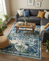 Chateau Elegance Collection Area Rug -  Riviera Rectangle Blue  lifestyle 29