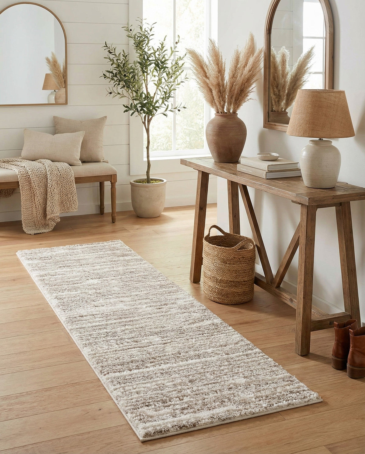 Sienna Collection Area Rug -  Rome Runner Ivory  lifestyle 161