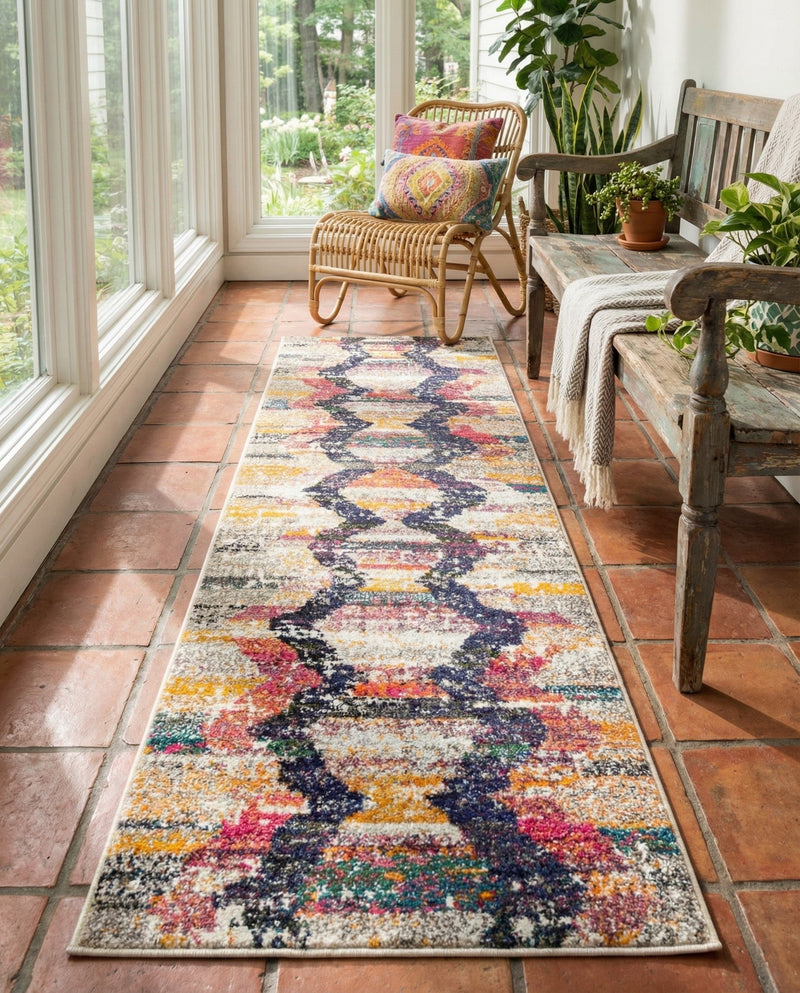 Colorburst Oasis Collection Area Rug -  Mirage Runner Multi  lifestyle 58