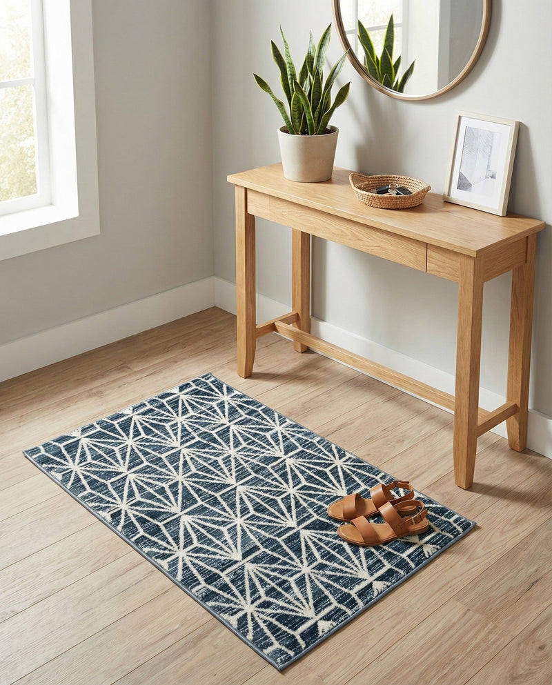Metro Heights Collection Area Rug -  Hudson Rectangle Navy Blue  lifestyle 34