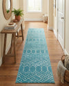 Marrakesh Lattice Collection Area Rug - Casablanca (Teal blue) Runner Teal blue  lifestyle 43