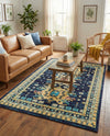 Tabriz Tapestries Collection Area Rug - Azerbaijan (Navy Blue) Rectangle Navy Blue  lifestyle 14