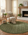 Garden Lattice Charm Collection Area Rug - Arbor (Green) Round Green  lifestyle 42