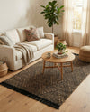 Woven Seaside Jute Collection Area Rug - Oia Rectangle Black and Natural  lifestyle 50