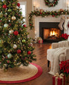 Holiday Hearth Rugs Collection Area Rug - Yuletide Round Red and Natural  lifestyle 41