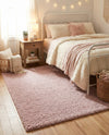 Cozy Comfort Shag Collection Area Rug - Haven (Pink) Rectangle Pink  lifestyle 9