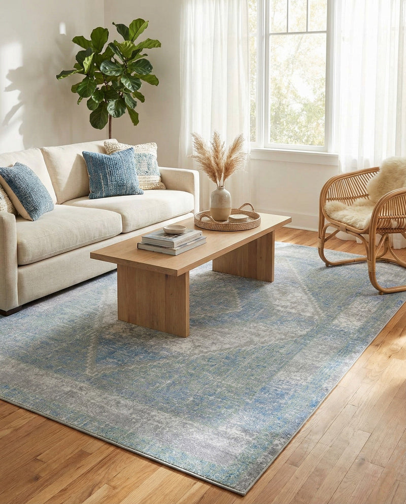 Aegean Elegance Washables Collection Area Rug -  Delos Rectangle Gray Green  lifestyle 50