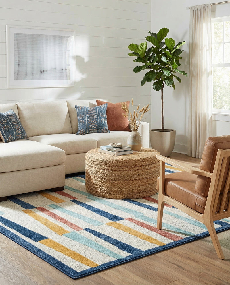 Caribbean Terrace Collection Area Rug -  Jamaica Rectangle Ivory  lifestyle 8