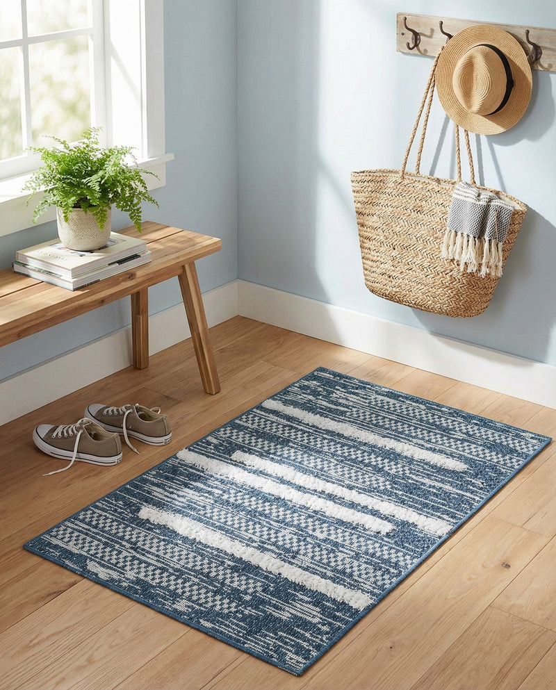 Cathedral Elegance Collection Area Rug - Chapel Rectangle Navy Blue  lifestyle 44