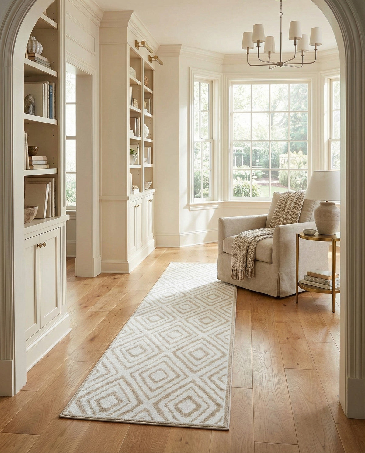 Sanctuary Retreat Collection Area Rug -  Oasis Runner Snow White  lifestyle 149