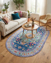 Heritage Elegance Collection Area Rug -  Taj Oval Blue  lifestyle 54