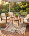 Outdoor Marrakesh Collection Area Rug -  Agadir Rectangle Multi Beige  lifestyle 43