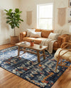 Tangier Treasures Collection Area Rug -  Marrakech Rectangle Navy Blue  lifestyle 13
