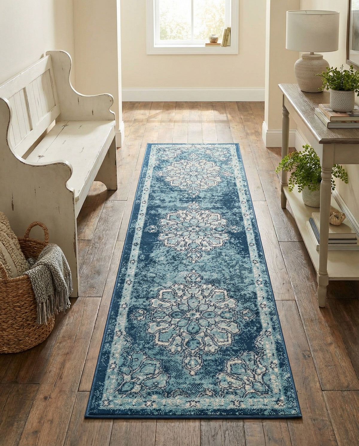 Beverly Grove Collection Area Rug - Melrose (Navy Blue) Runner Navy Blue  lifestyle 81