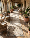 Coastal Manor Collection Area Rug -  Pierpoint Runner Blue Cream  lifestyle 57
