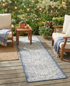 Tribal Terrace Treasures Collection Area Rug - Mayan Marina (Blue) Runner Blue  lifestyle 39