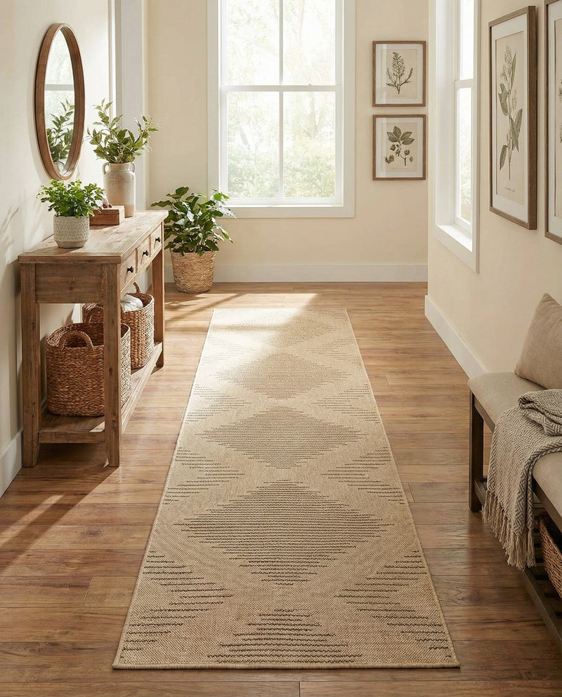 Sahara Sands Collection Area Rug -  Merimde Runner Natural  lifestyle 65