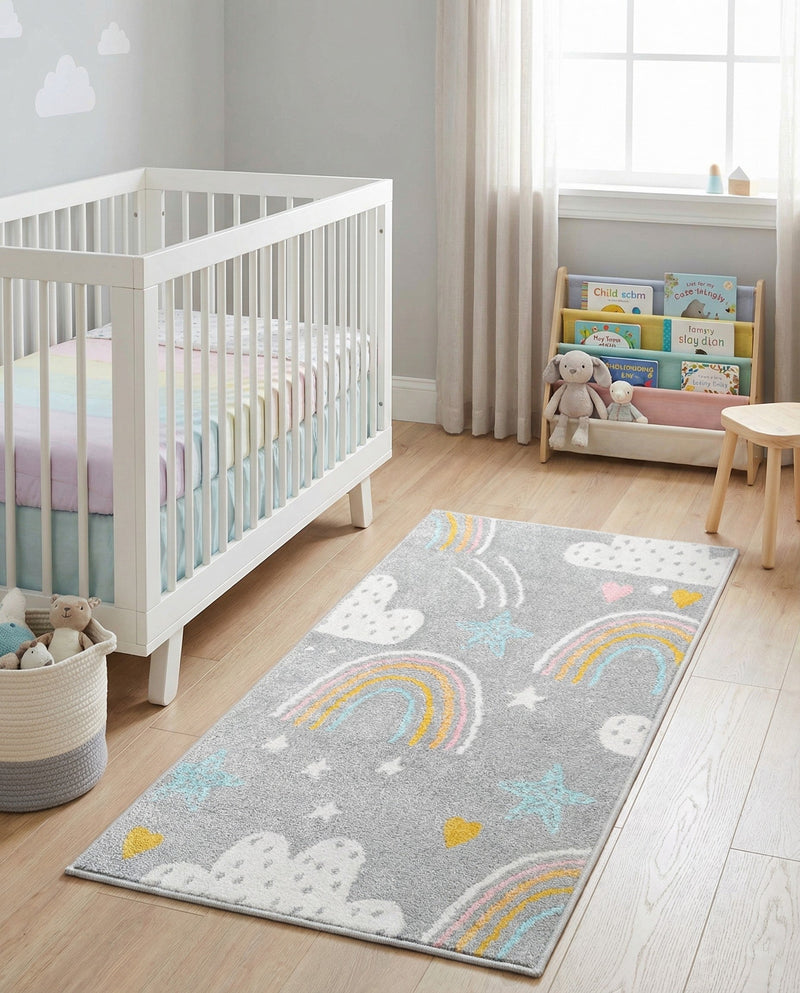 Wonder Tykes Collection Area Rug -  Pixel Runner Gray  lifestyle 68