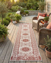 Patio Heritage Collection Area Rug -  Lafayette (Rust Red) Runner Rust Red  lifestyle 60