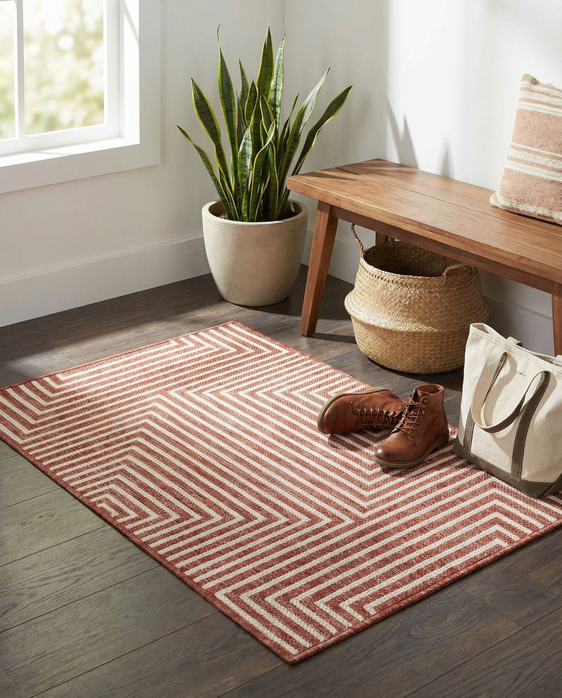 Urban Terrace Collection Area Rug -  Astoria (Rust Red) Rectangle Rust Red  lifestyle 11