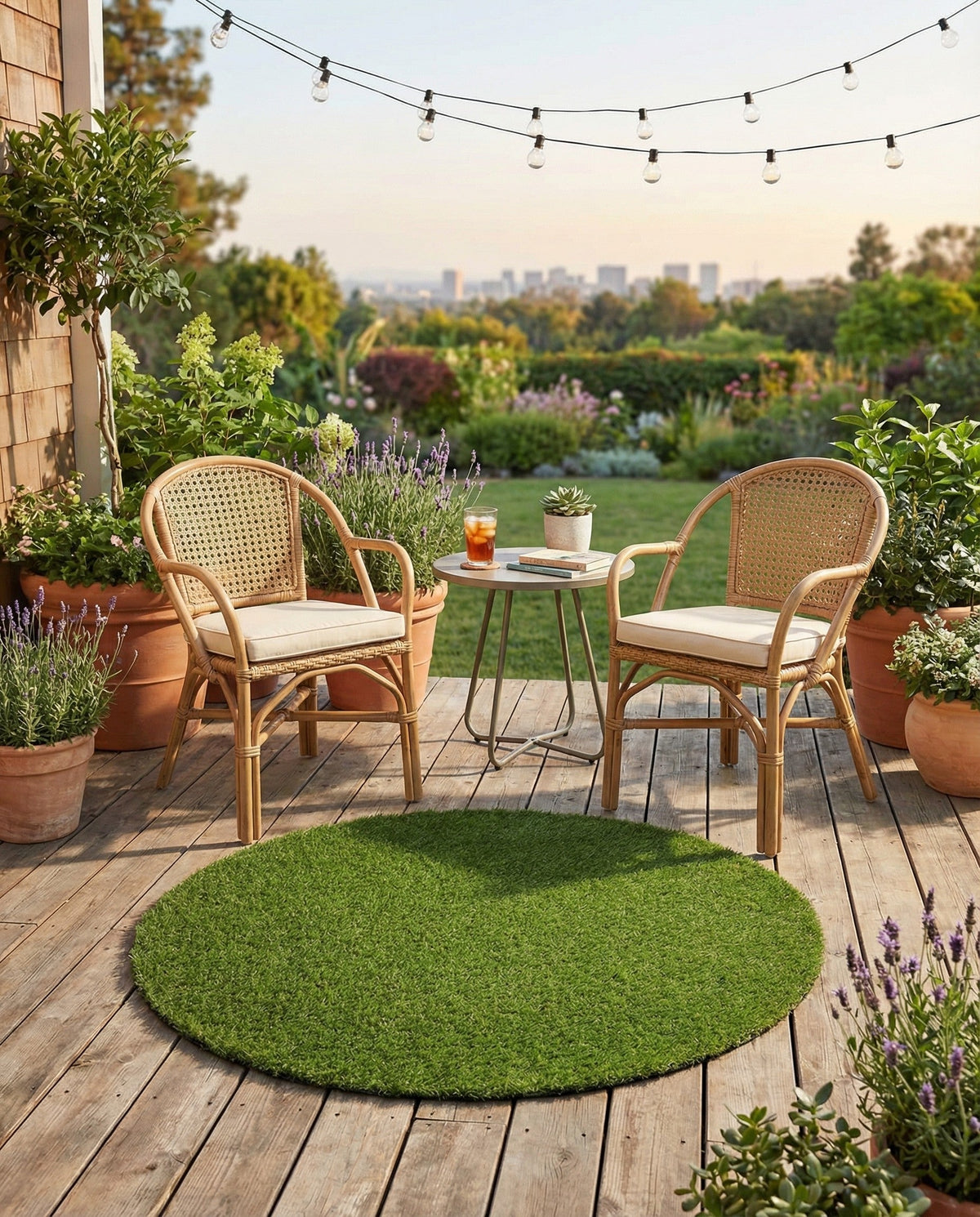 Meadow Retreat Collection Area Rug - Glen Round Green  lifestyle 121