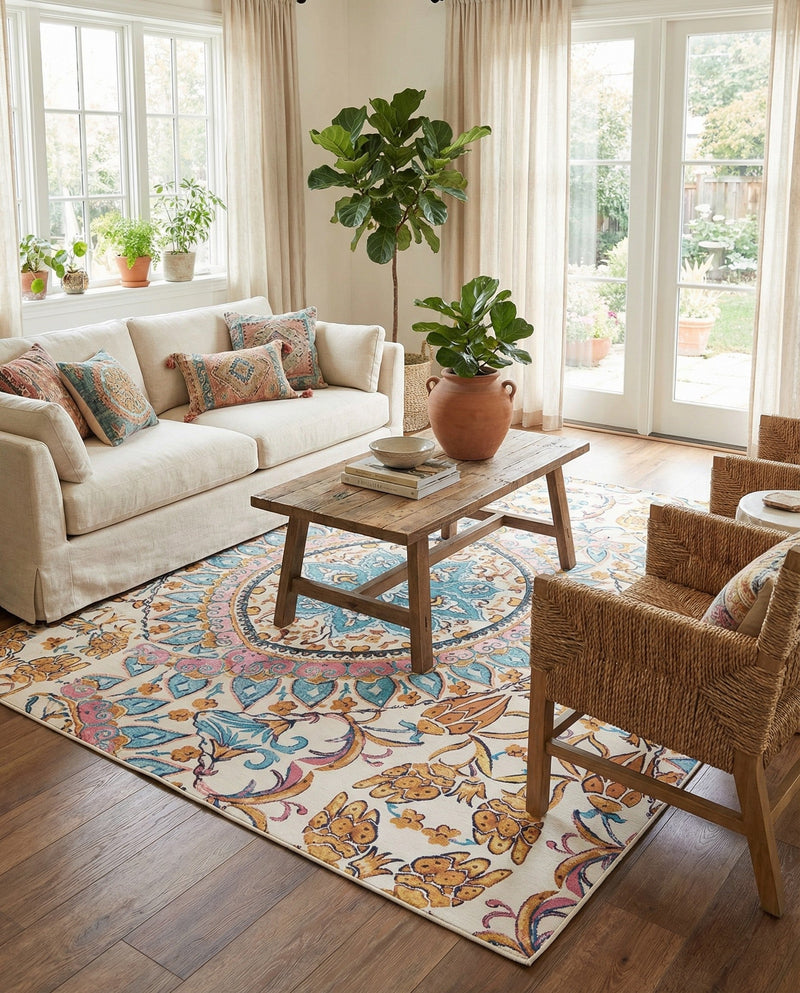 Patio Heritage Collection Area Rug - Tuscany Rectangle Multi  lifestyle 12
