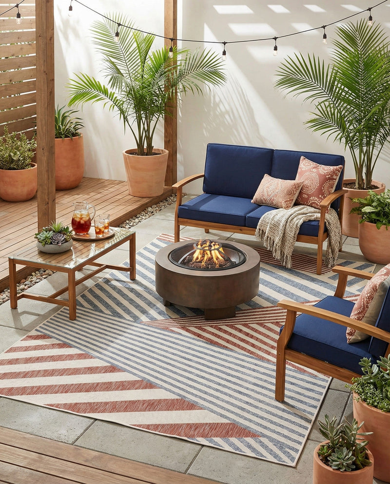 Urban Oasis Rugs Collection Area Rug -  Loft Rectangle Blue  lifestyle 13
