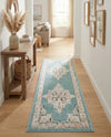 Beverly Grove Collection Area Rug -  Fairfax (Aqua) Runner Aqua  lifestyle 77