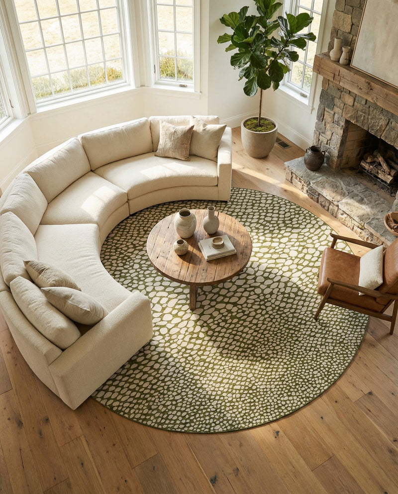 Urban Oasis Rugs Collection Area Rug -  Terrace (Green) Round Green  lifestyle 64